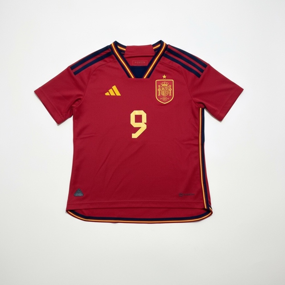 adidas Kids Gavi #9 Spain National home soccerjersey Red and Gold